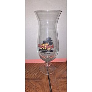 Hard Rock Cafe LOGO HONOLULU HAWAII Hurricane Glass Bar Drink Palm Trees